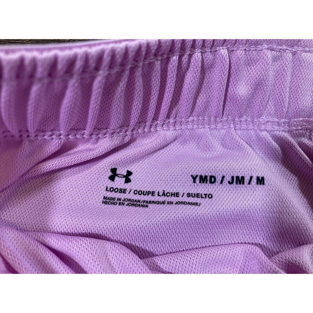 Under Armour Girls' Play Up Solid Workout Gym Shorts Stellar Pink 1362322-638 YM - Picture 4 of 8